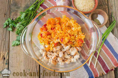 Casseruola di verdure con riso e pollo