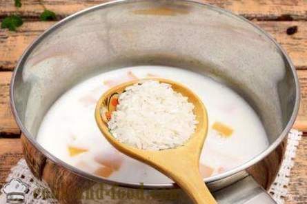 Zucca porridge di riso di latte