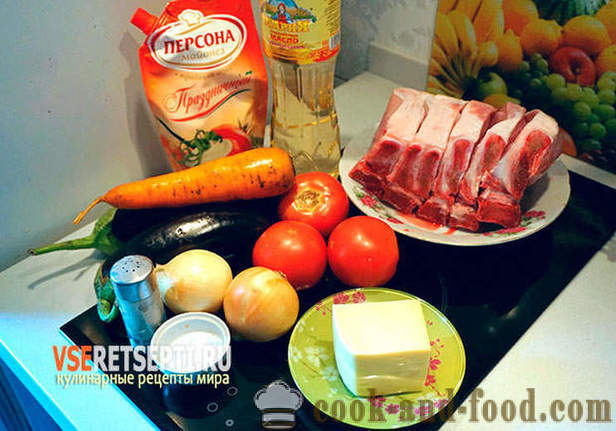 Bistecca di maiale con verdure e formaggio al forno