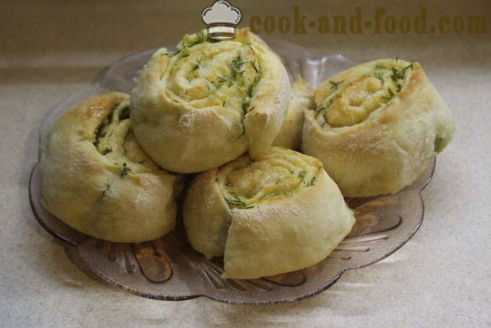 Rotoli di formaggio con aglio e cipolla - come fare muffin con formaggio e aglio, con un passo per passo ricetta foto