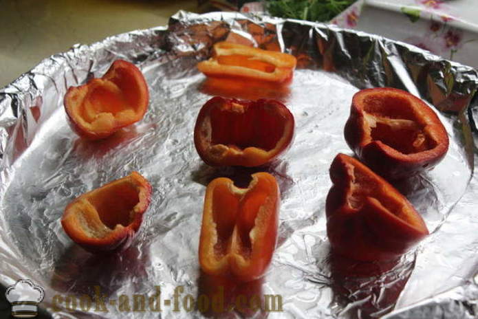 Peperoni ripieni di carne tritata con sedano tritato - come i peperoni ripieni al forno, con un passo per passo ricetta foto