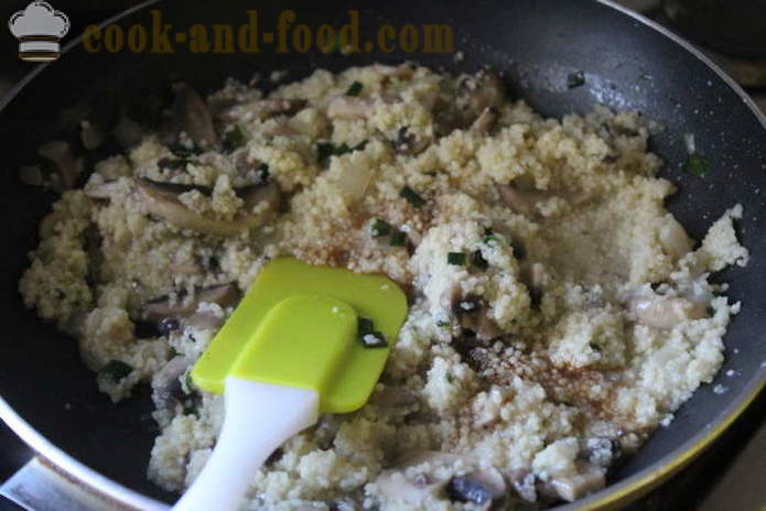 Contorno senza carne di couscous - come cucinare couscous in una casseruola, con un passo per passo ricetta foto