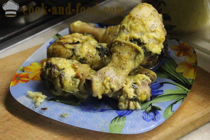 Coscia di pollo farcito al forno - come cucinare un delizioso cosce di pollo, un passo per passo ricetta foto