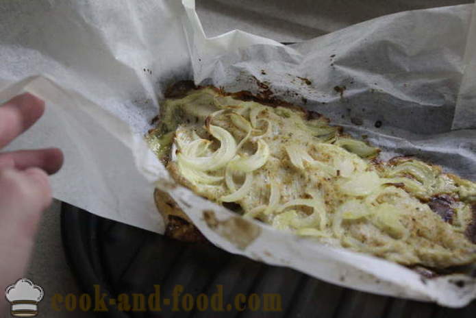 Pike filetto al forno con cipolla e panna - come cucinare un delizioso filetto di luccio, passo dopo passo ricetta foto