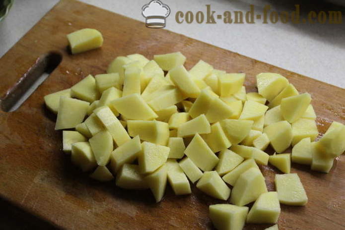 Zuppa di patate con polpette di carne e concentrato di pomodoro - come cucinare la zuppa di pomodoro con polpettine, con un passo per passo ricetta foto