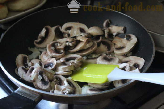 Zuppa di funghi con formaggio - come cucinare zuppa di formaggio con funghi destra rapido gustosi, con un passo per passo ricetta foto