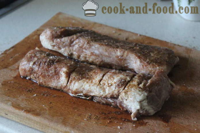 Arrosto di maiale al cartoccio - come delizioso per cucinare la carne di maiale in salsa di soia, un passo per passo ricetta foto