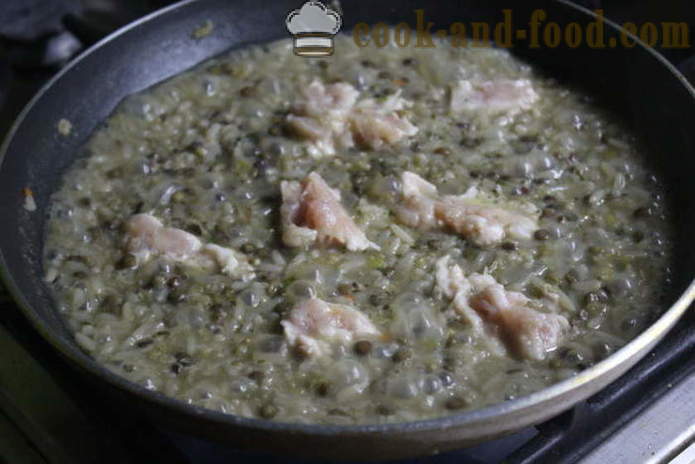 Pilaf con lenticchie, riso e carne di pollo - come cucinare il pollo riso pilaf e lenticchie, con un passo per passo ricetta foto