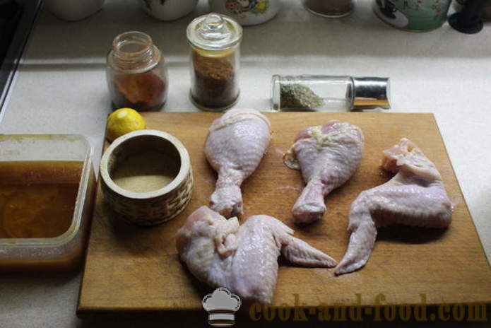 Pollo marinato marinato nel miele - come marinare il pollo nella marinata di miele e spezie, con un passo per passo ricetta foto
