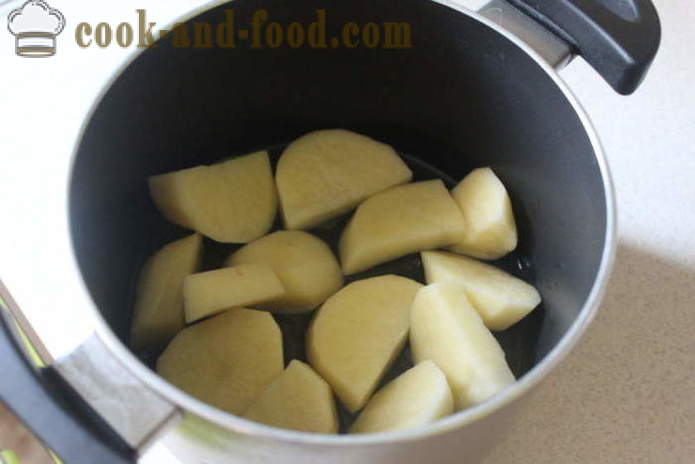 Patate saporite con aglio e pancetta - come cucinare un delizioso patate novelle, un passo per passo ricetta foto