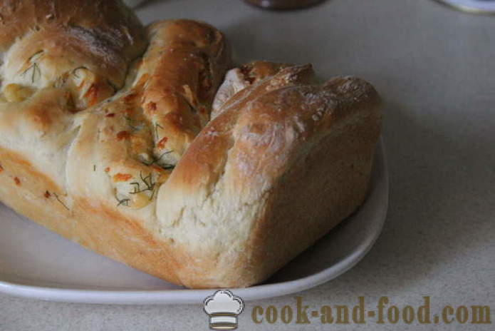 Pane fatto in casa formaggio con le erbe - un passo per pane al formaggio ricetta passo in forno, con le foto