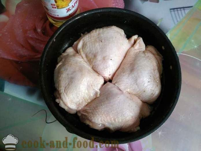 Anca di pollo al forno - come un delizioso cosce di pollo al forno, con un passo per passo ricetta foto