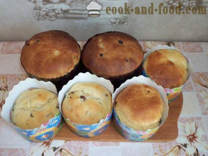 Panettone italiano - come cucinare muffins fatti in casa con uvetta, ricetta poshagovіy con una foto