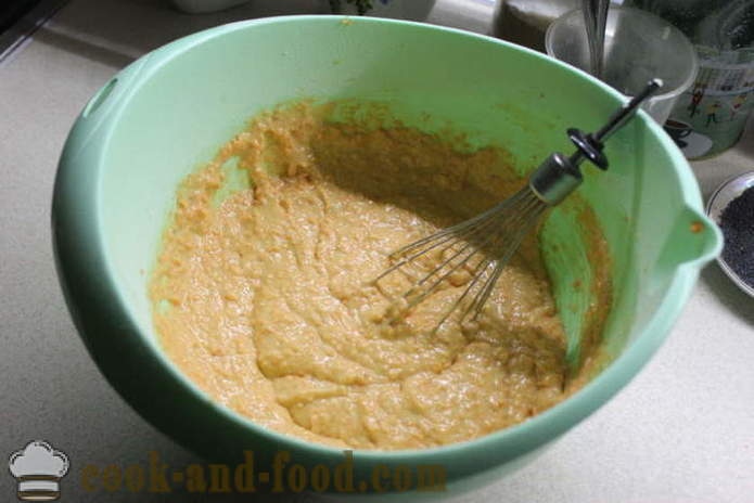 Torta semplice con carote e semi di papavero - come cuocere una torta di carote al forno, con un passo per passo ricetta foto