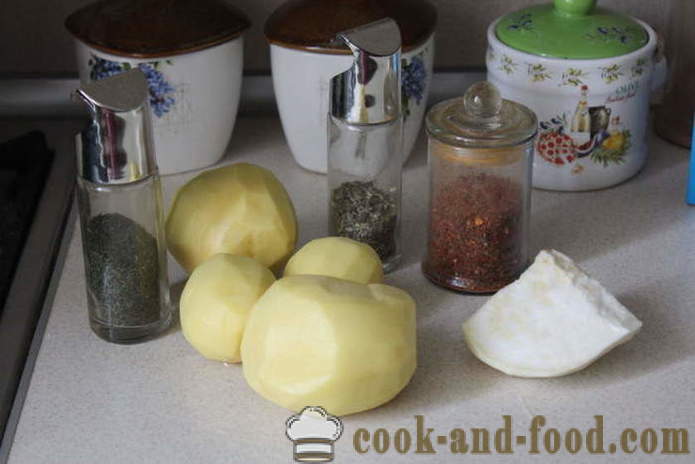 Patate e sedano in forno - come una cottura di verdure gustoso in forno, con un passo per passo ricetta foto