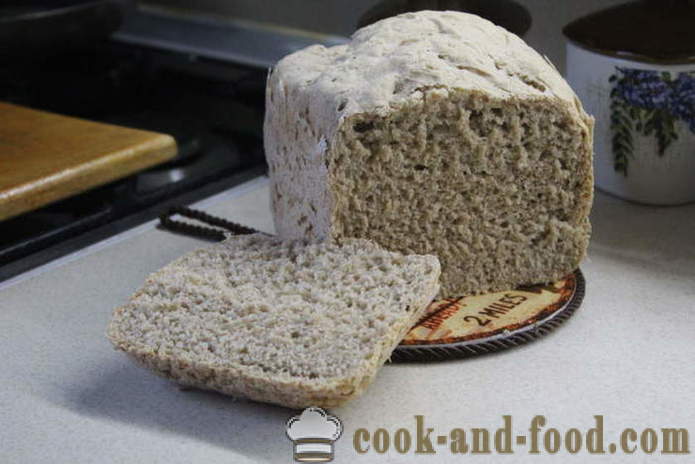 Pane rustico nella macchina per il pane di segale e farina di grano integrale - come fare il pane da diversi tipi di farina nella macchina per il pane, un passo per passo ricetta foto