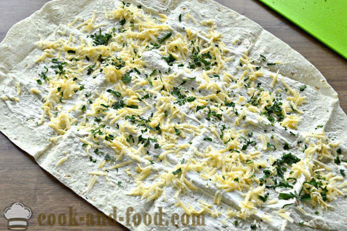 Buste di pita con formaggio e le erbe - come rendere le buste da Lavash con formaggio, un passo per passo ricetta foto
