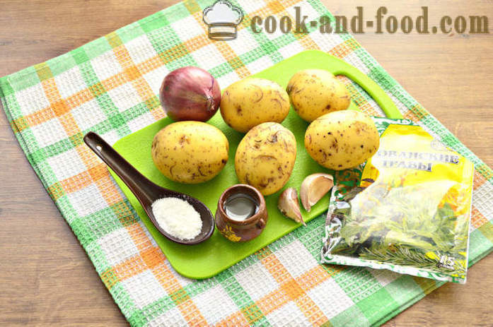 Fette di patate al forno in forno - come fette di patate al forno con crosta croccante, con un passo per passo ricetta foto
