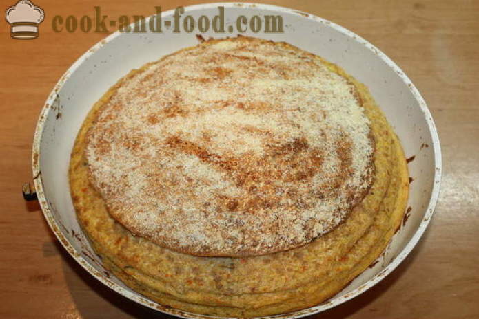 Cheese cake di pita sottile con petto di pollo - come fare una torta di lavash con ripieno al forno, con un passo per passo ricetta foto