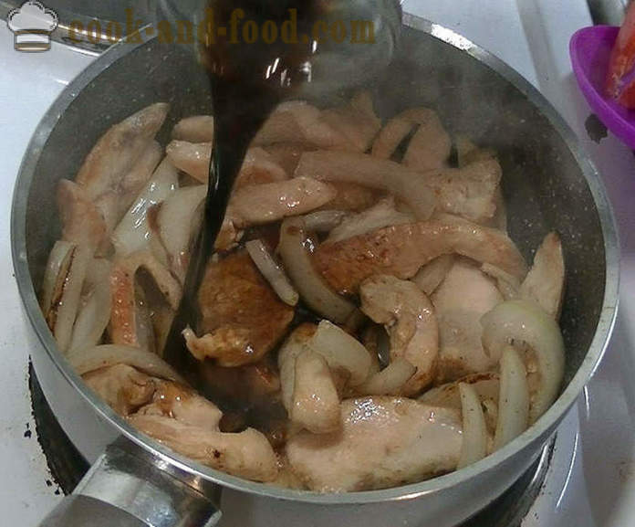 Petto di pollo in salsa di soia cinese - come cucinare il pollo in salsa cinese, un passo per passo ricetta foto