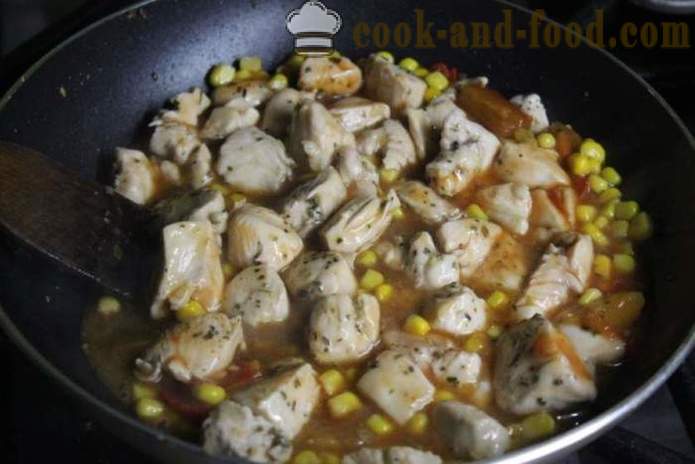 Pollo in salsa agrodolce cinese - come cucinare un pollo in cinese, un passo per passo ricetta foto