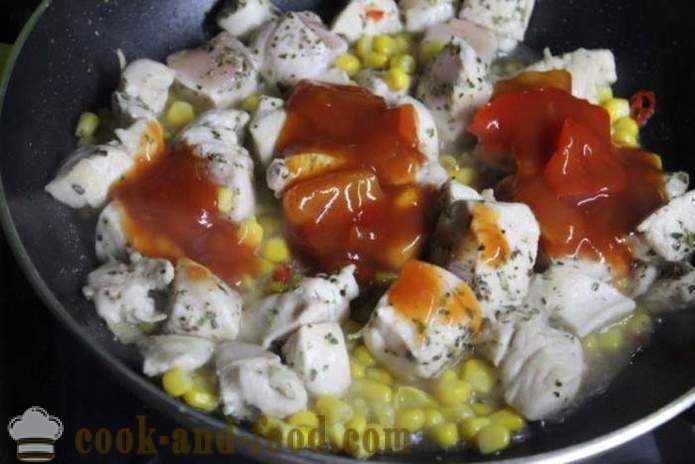 Pollo in salsa agrodolce cinese - come cucinare un pollo in cinese, un passo per passo ricetta foto