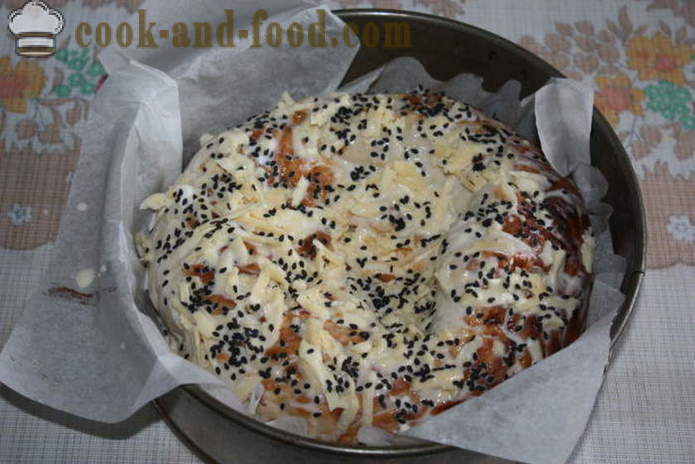 Pane uzbeko con il formaggio al forno - come cucinare panini caldi con formaggio in casa, passo dopo passo ricetta foto