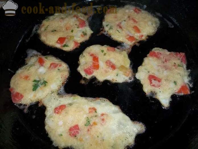 Frittelle di patate con pomodori - Come fare frittelle di patate, con un passo per passo ricetta foto