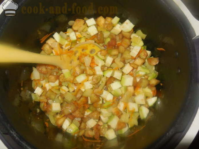 Delicious caviale piatto di zucchine e melanzane - Come fare uova zucchine e melanzane in multivarka, passo dopo passo ricetta foto
