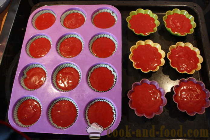 Cupcakes rosso e bianco - a fare cupcakes di velluto rosso a casa, passo dopo passo le foto delle ricette