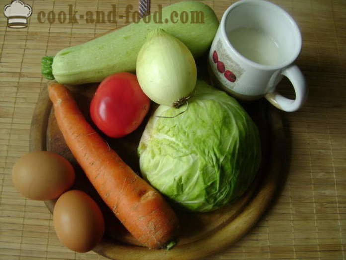 Casseruola di cavoli e zucchine - come fare una casseruola di zucchine e cavolo nel forno, con un passo per passo ricetta foto