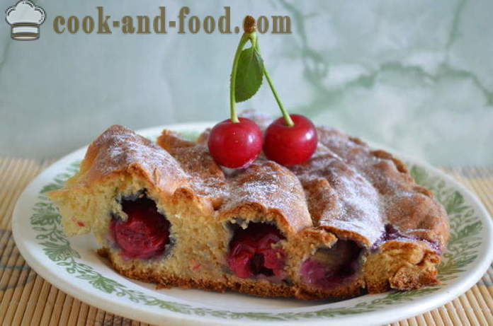Cherry pie-lumaca su kefir - come cucinare una torta con la ciliegia-lumaca, un passo per passo ricetta foto