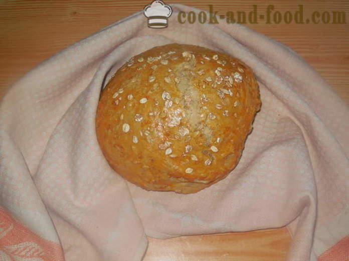 Pane fatto in casa con i fiocchi di avena in acqua - come cuocere il pane di farina d'avena in forno, con un passo per passo ricetta foto