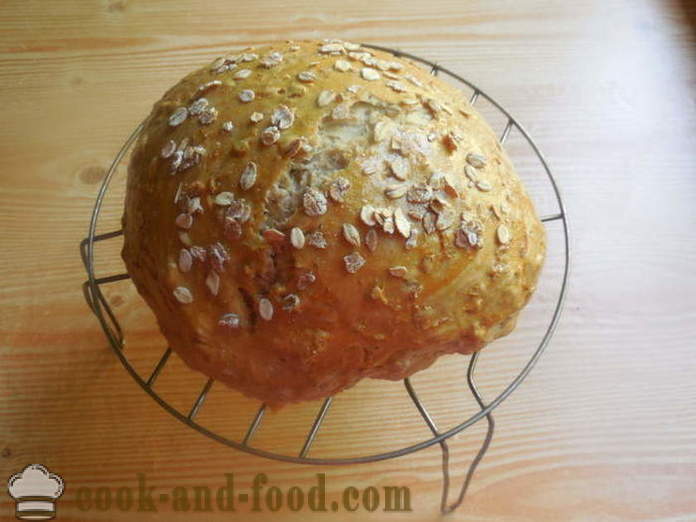 Pane fatto in casa con i fiocchi di avena in acqua - come cuocere il pane di farina d'avena in forno, con un passo per passo ricetta foto