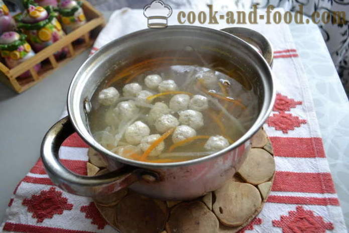 Zuppa coreana con tagliatelle e le polpette - come cucinare ricetta della minestra coreana con foto poshagovіy