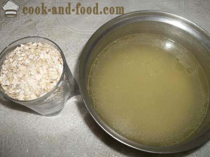 Brodo di farina d'avena - come cucinare il porridge per la prima colazione, un passo per passo ricetta foto