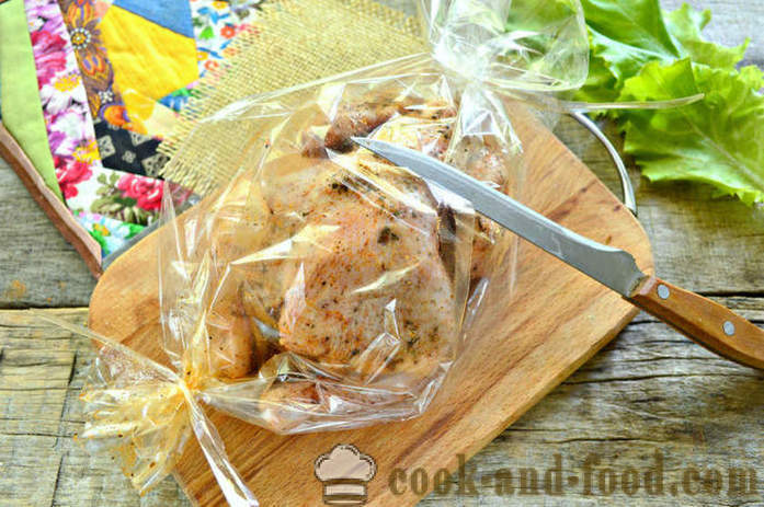 Pollo al forno nella manica del tutto - come cuocere pollo nel forno, con un passo per passo ricetta foto