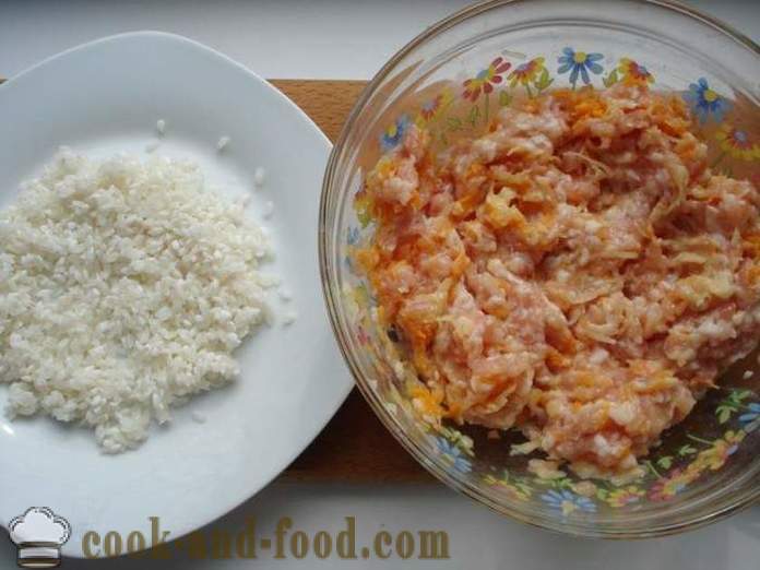 Polpette dietetici per una coppia - come cucinare polpette con riso e carne macinata in multivarka, passo dopo passo le foto delle ricette