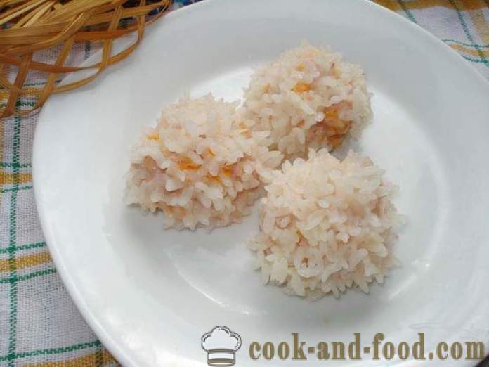 Polpette dietetici per una coppia - come cucinare polpette con riso e carne macinata in multivarka, passo dopo passo le foto delle ricette