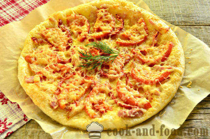 Pasticceria Pizza Pasta sfoglia con pancetta e pepe - come preparare la pizza non lievitata dalla pasta, un passo per passo ricetta foto