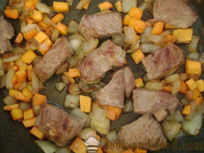 Brasato con carne e patate al forno - come cucinare le patate nella pentola con la carne, un passo per passo ricetta foto