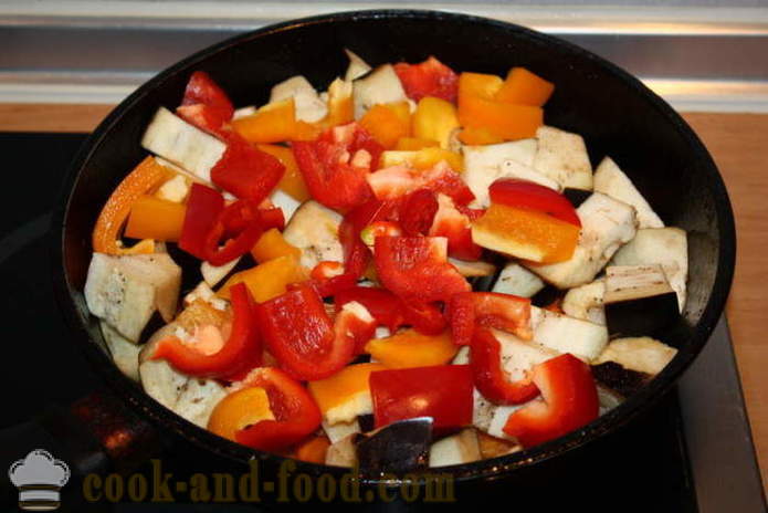 Bruciare insalata di verdure caldo con melanzane - come cucinare un'insalata di verdure caldo, ricetta poshagovіy con una foto