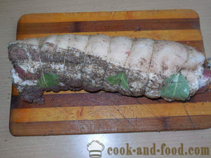 Podcherevka maiale bollito rimboccarsi la manica - come cucinare un delizioso pezzo di peritoneo di maiale, un passo per passo ricetta foto