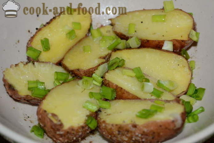Breve patate al forno nel forno a microonde - how deliziosa patate al forno nel forno a microonde nella pelle, con un passo per passo ricetta foto