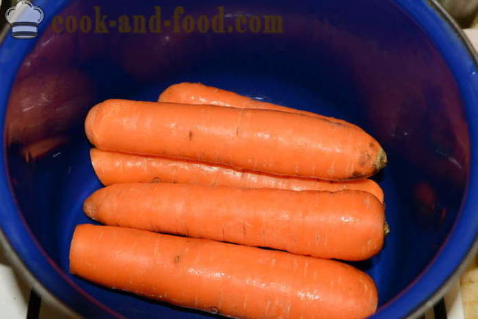 Come cucinare insalata di carote e insalata russa - come cucinare le carote in una casseruola, con un passo per passo ricetta foto