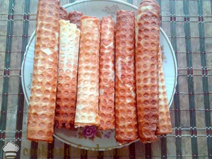 Rotoli di wafer sovietici in uno stampo per cialde - come cucinare rotoli di wafer, un passo per passo la ricetta
