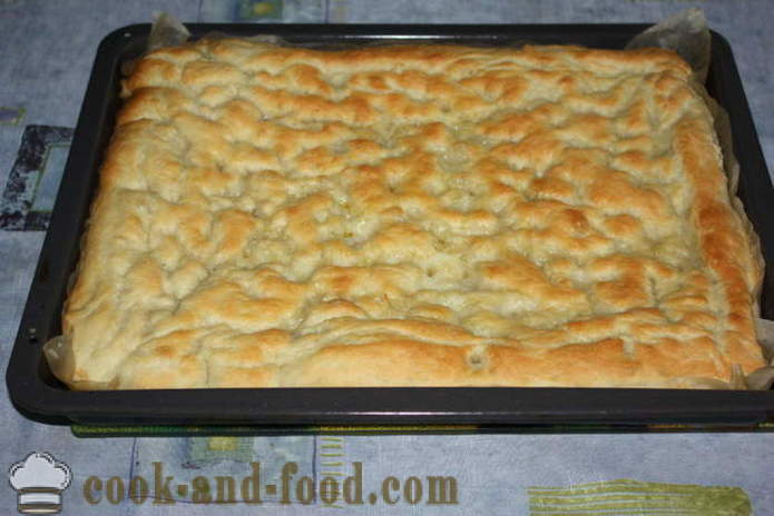 Pane italiano di Focaccia con ripieno di zenzero di sale - come cucinare focaccia italiano a casa, passo dopo passo ricetta foto