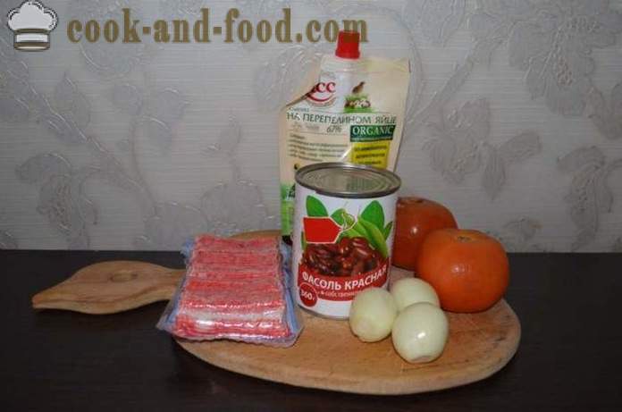 Semplice insalata di fagioli rossi con pomodori - come preparare un'insalata con fagioli rossi, un passo per passo ricetta foto