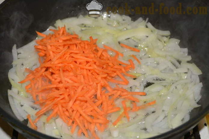 Lobio di fagioli rossi con carote e lukom- come cucinare lobio di fagioli rossi, un passo per passo ricetta foto
