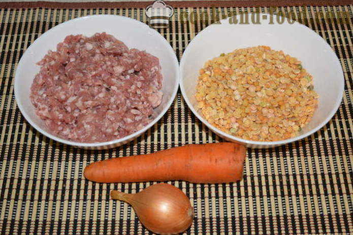 Zuppa di piselli con carne - come cucinare zuppa di piselli in multivarka fretta, passo dopo passo ricetta foto